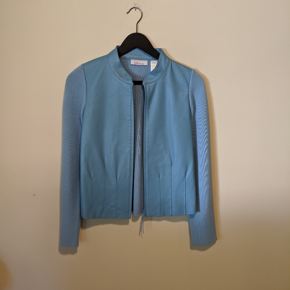 JH collectible leather and knit jacket